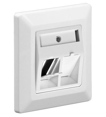 Einbaurahmen für Keystone Jacks, 2-port RJ45 Snap-IN Module, zum Einbau in Kabelkanäle