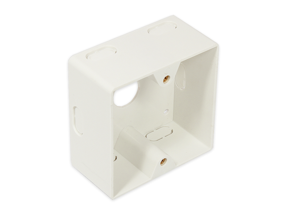 Netzwerkdose Cat. 6, 2xRJ45, geschirmt, universal inkl. Aufputzgehäuse, DESIGNFÄHIG, vertikale Kabelzuführung, perlweiß RAL1013, Good Connections®