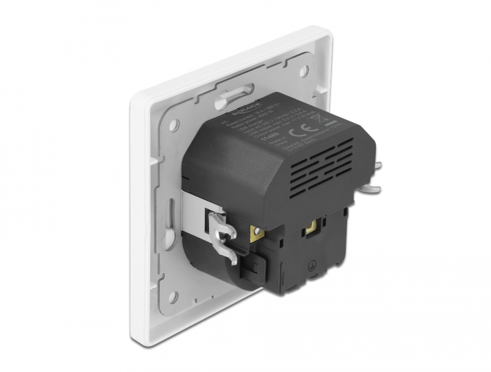 Einbausteckdose mit 2 USB Ladeports 3,4 A, 1 x USB Typ-A und 1 x USB Type-C™, Delock® [11489]