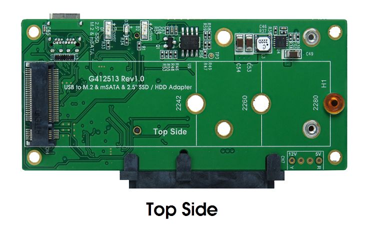 USB 3.1 (Gen.2) Micro-B zu M.2 NFGG & mSATA & SATA3 Karte, Exsys® [EX-3676]