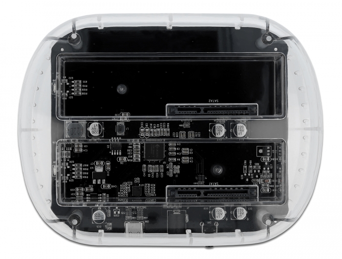 USB Type-C™ Dockingstation für 2 x SATA HDD / SSD transparent , Delock® [64090]