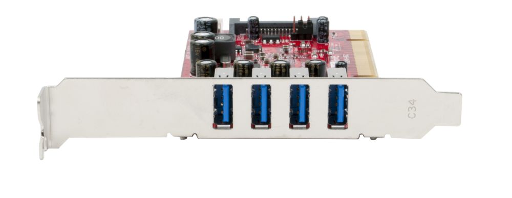 USB 3.0 PCI Karte mit 4-Port und LowProfile Bügel, (Renesas Chip-Set), Exsys® [EX-1093-2]