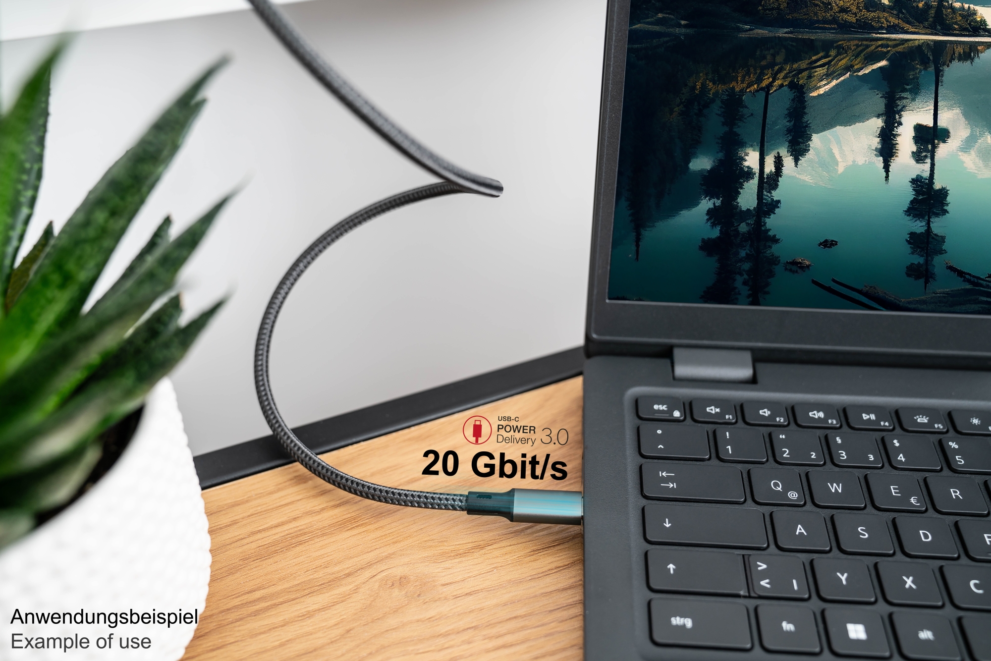 USB 4.0 Gen. 2x2 Kabel (20GBit/s, 100W, 8K@30Hz), USB-C™ Stecker an USB-C™ Stecker, anthrazit, 1m, Good Connections®