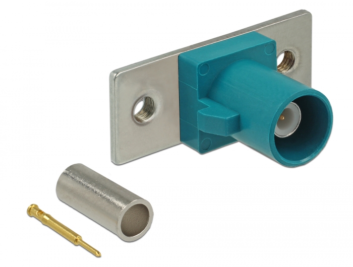 FAKRA Z Stecker Federpin zum Crimpen 2 vorgestanzte Löcher, Delock® [89796]