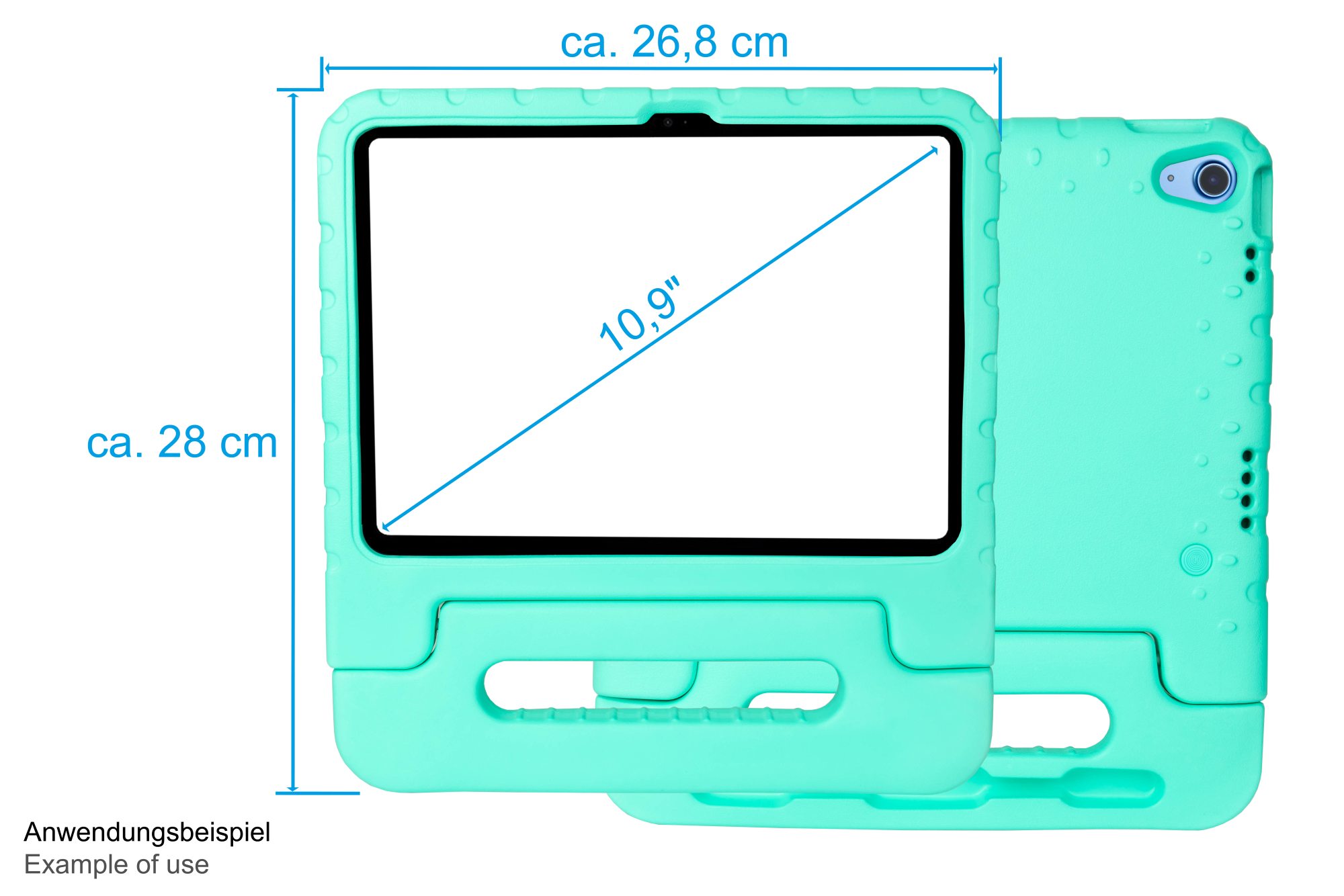 iPad 10,9" (10. Gen.) Tablet-Schutzhülle mit Kickstand, aqua, Good Connections®