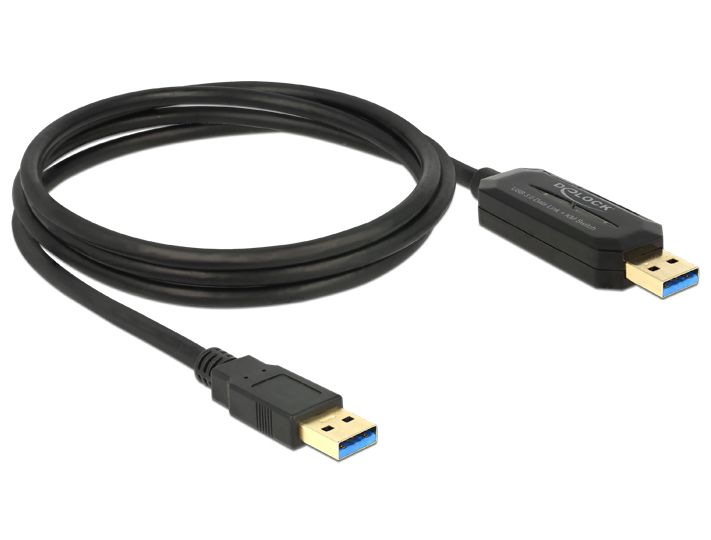 Anschlusskabel USB 5 Data Link + KM Switch A Stecker an A Stecker, 1,5m, Delock® [83647]