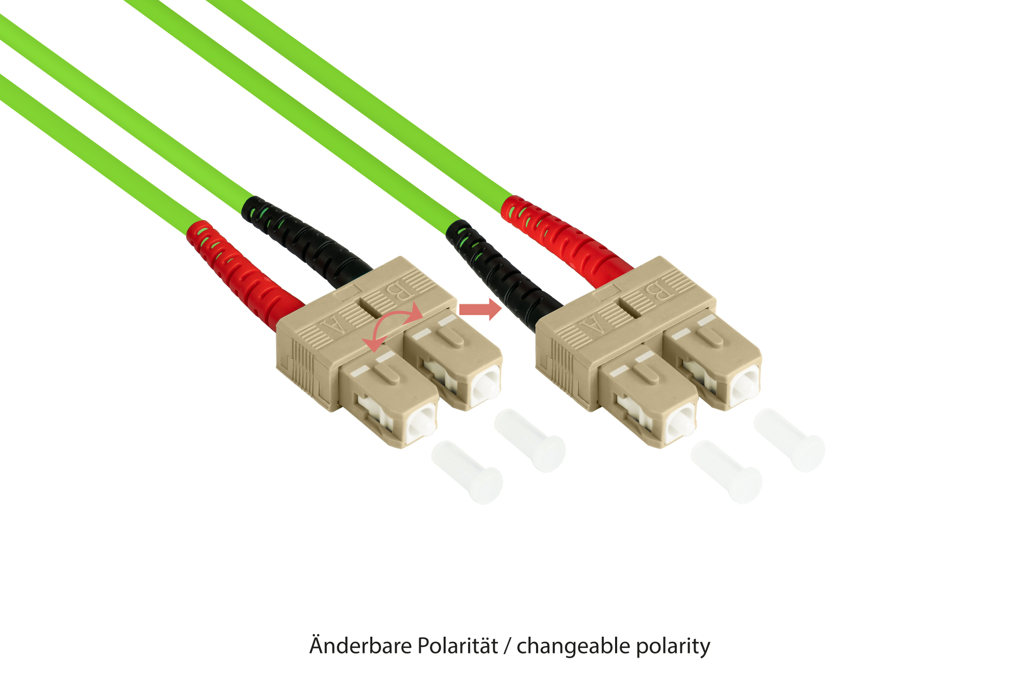 Patchkabel LWL Duplex OM5 (Multimode, 50/125) SC/SC, LSZH, austauschbare Polarität, 30m, Good Connections®