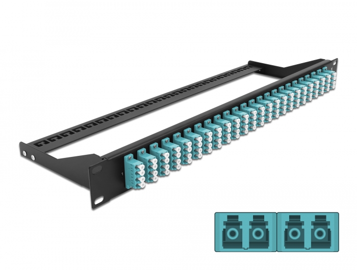 19" LWL Patchpanel 24 Port LC Quad aqua, Delock® [43401]