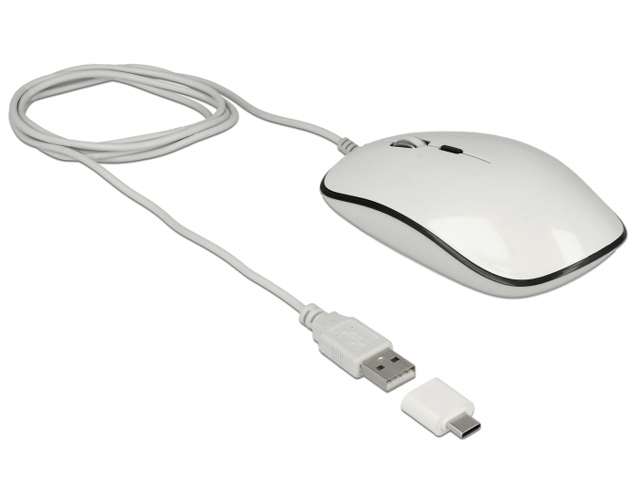 Optische 4-Tasten USB Typ-A + USB Type-C™ Desktop Maus, Delock® [12532]