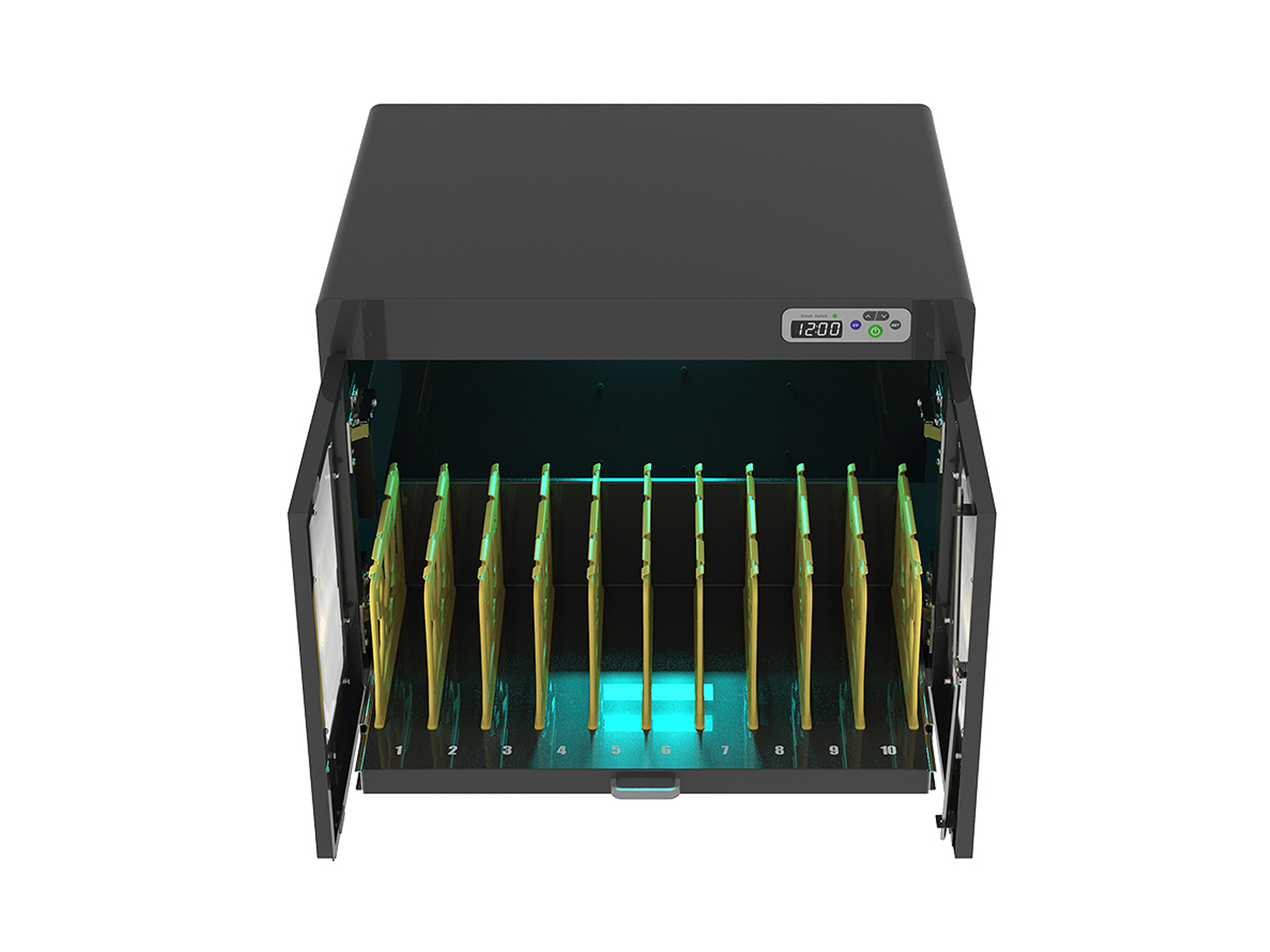 Good Connections® ANTARES N10 Notebook-Ladeschrank bis 14", UV-C Desinfektion, schwarz