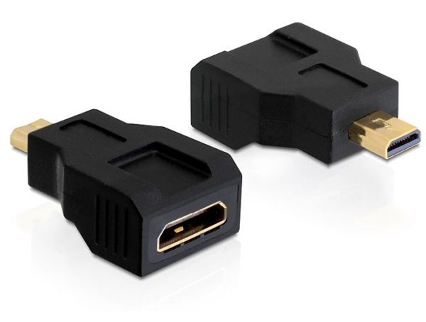 Adapter High Speed HDMI with Ethernet, mini C Buchse an  micro D Stecker, Delock® [65271]