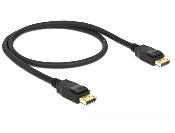 Kabel DisplayPort 1.2 Stecker an DisplayPort Stecker, 4K @60Hz, schwarz, 0,5m, Delock® [85506]