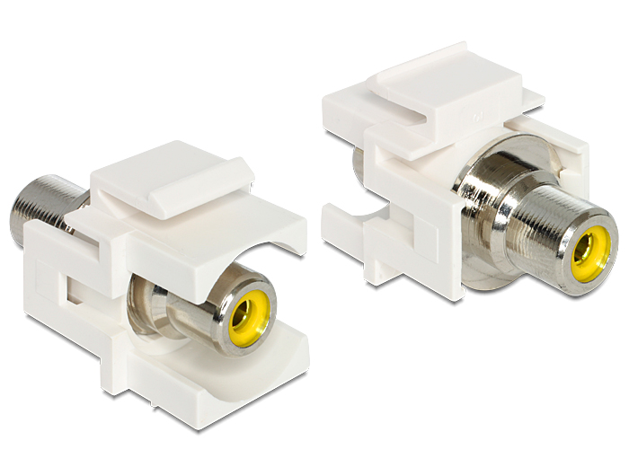 Keystone Jack, Cinch Buchse an Cinch Buchse, gelb, Delock® [86306]