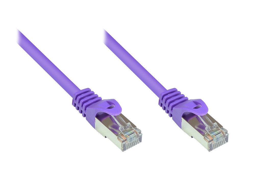RNS® Patchkabel mit Rastnasenschutz, Cat. 5e, SF/UTP, PVC, 100MHz, violett, 1,5m, Good Connections®