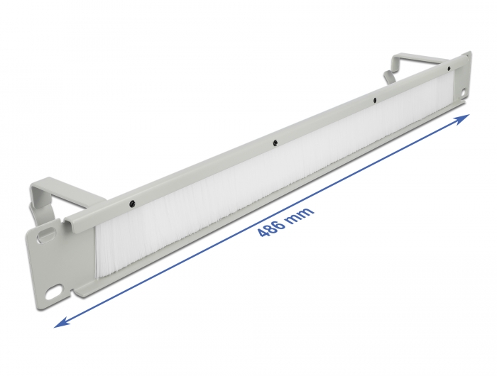 19" Kabelmanagement Bürstenleiste mit 2 Bügeln 1 HE grau, Delock® [66540]