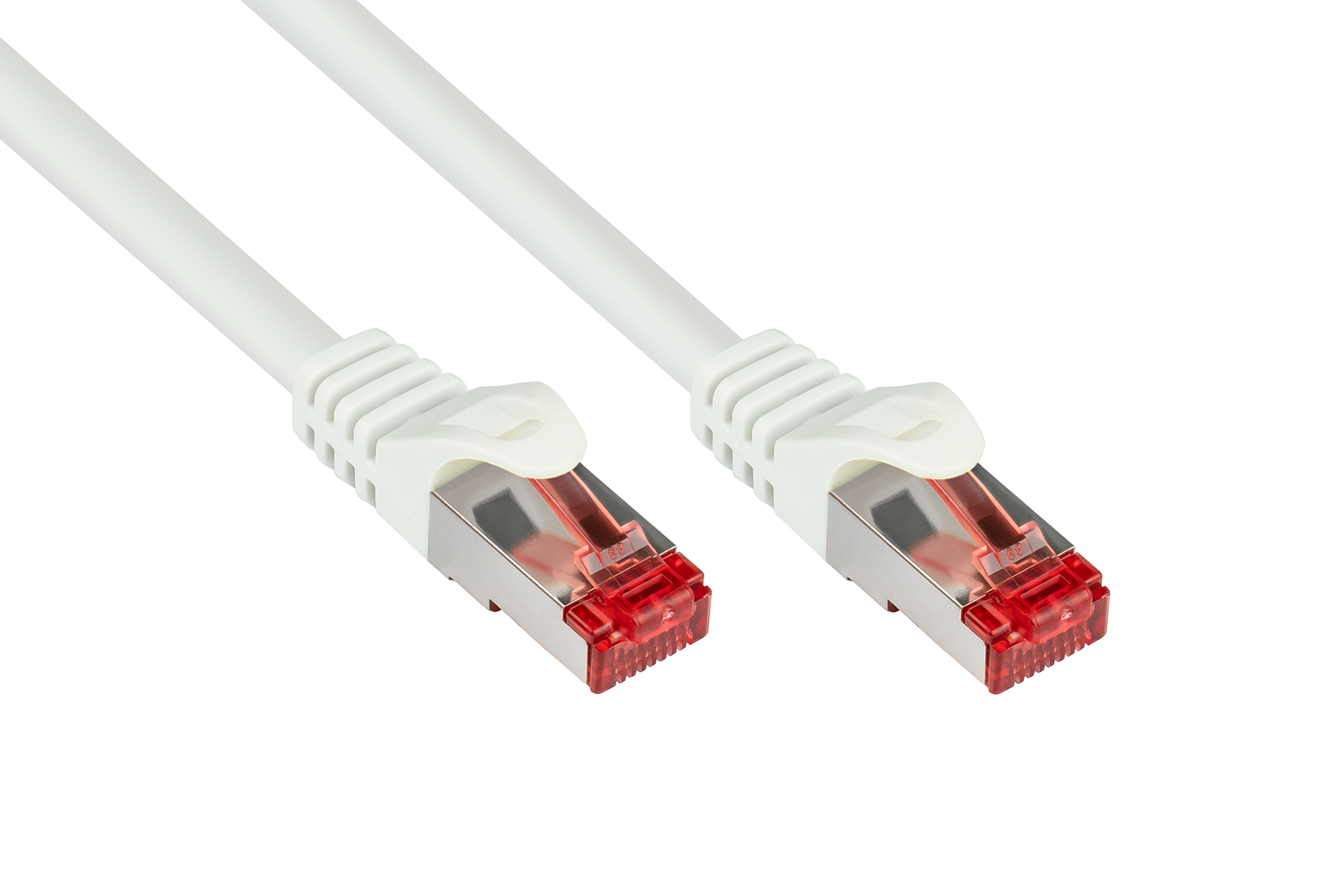 RNS® Patchkabel mit Rastnasenschutz, Cat. 6, S/FTP, PiMF, PVC, 250MHz, weiß, 3m, Good Connections®