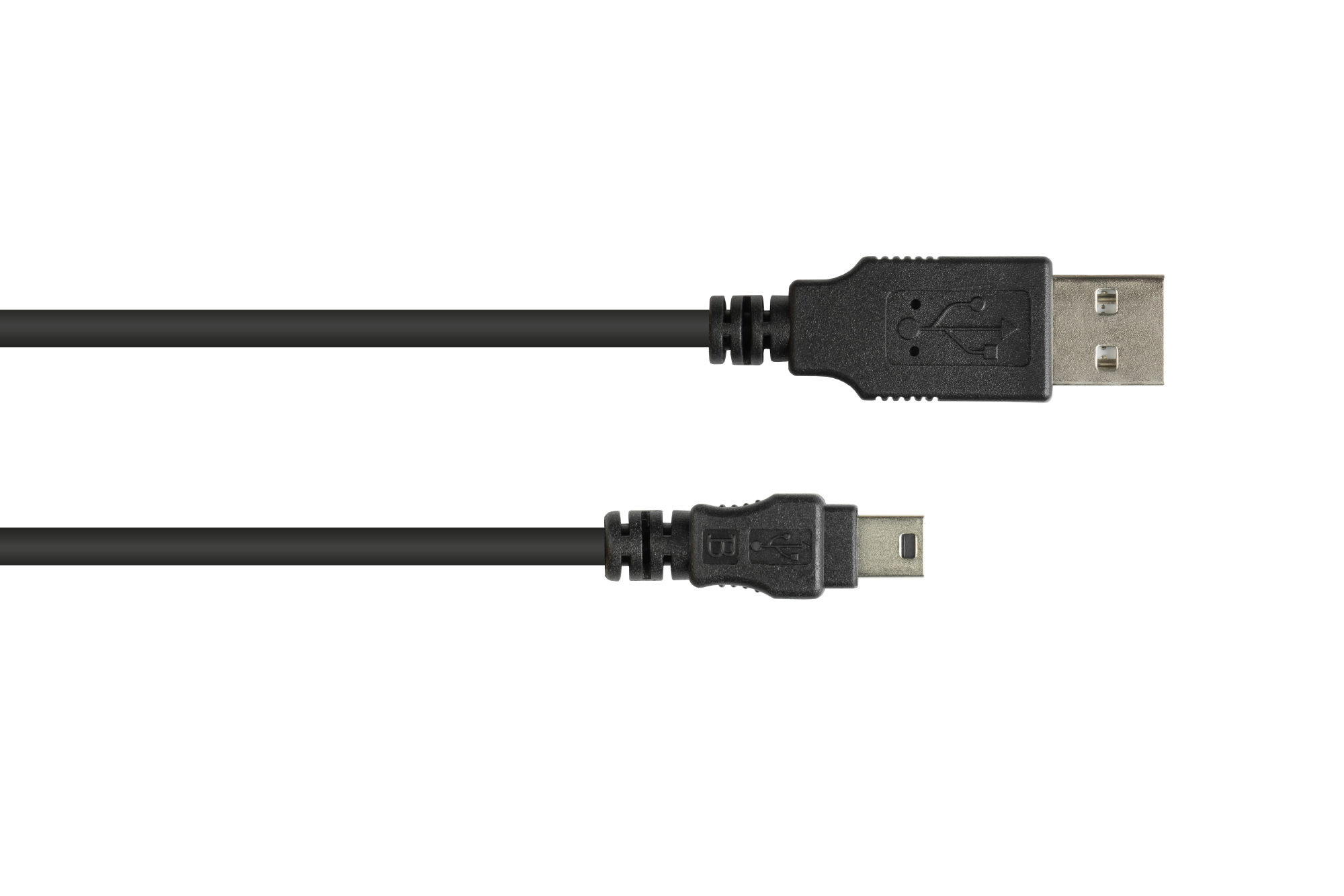 Anschlusskabel USB 2.0 Stecker A an Stecker Mini B 5-pin, schwarz, 0,3m, Good Connections®
