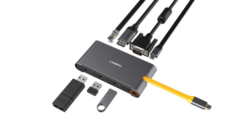7 in 1 USB 3.1 Gen.1 Metall HUB (Dockingstation), VGA, HDMI, LAN, 2x USB 3.0, 1x USB 3.1 Gen.1 (2,1A)-Port, Exsys® [EX-1220HM]