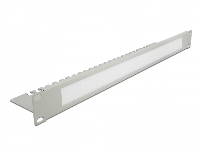 19" Kabelmanagement Bürstenleiste mit Kabelabfangplatte 1 HE grau, Delock® [66538]