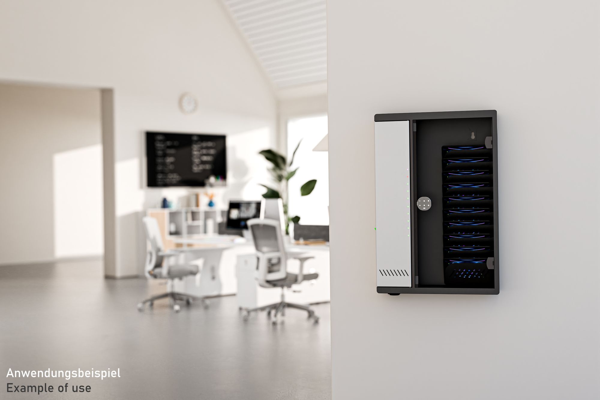 Good Connections® ARIES PRO T10C Wandladeschrank bis 11", USB-C™, 30W Port, PD3.0, schwarz/grau