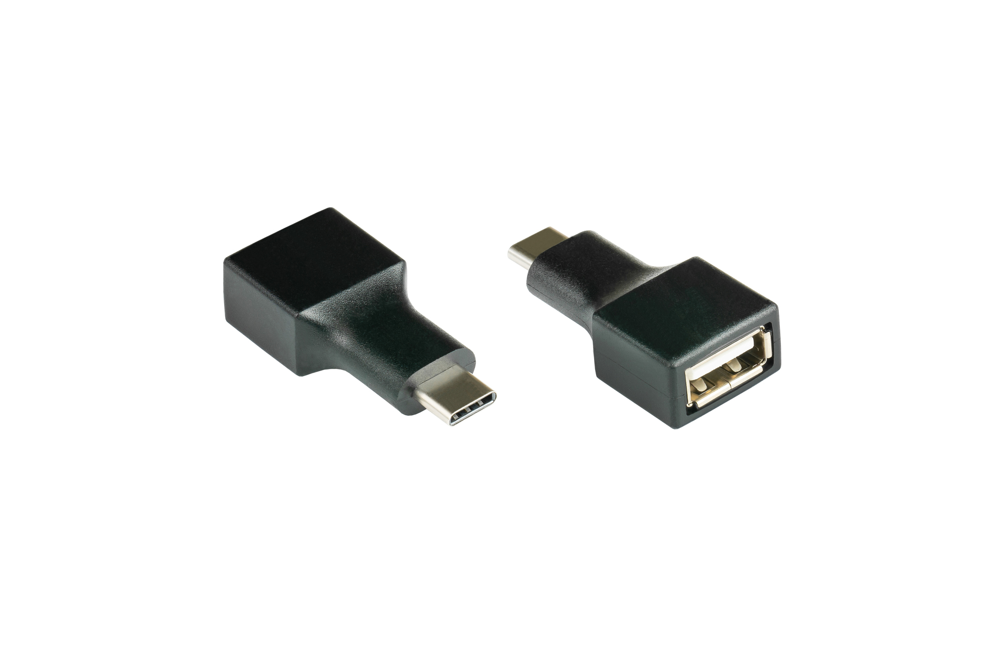 Adapter USB 2.0 USB-C™ Stecker an Buchse A, schwarz, Good Connections®