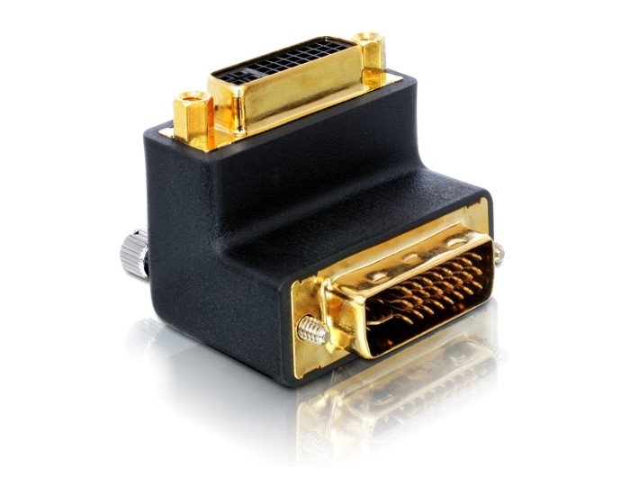 Adapter DVI 24+5 Buchse an DVI 24+5 Stecker, nach oben gewinkelt, Good Connections®