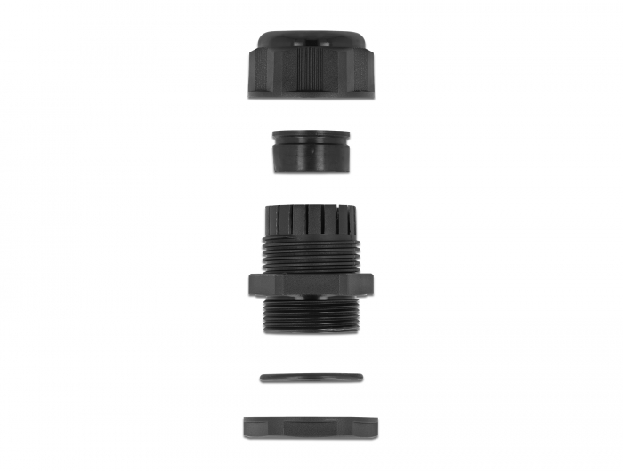 Kabelverschraubung PG13,5 für Rundkabel schwarz 2 Stück, Delock® [60363]