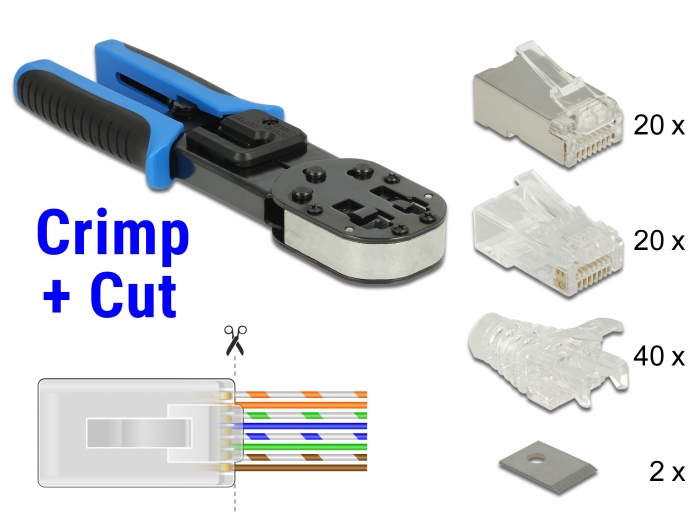 RJ45 Crimp+Cut Werkzeugset, Delock® [86450]