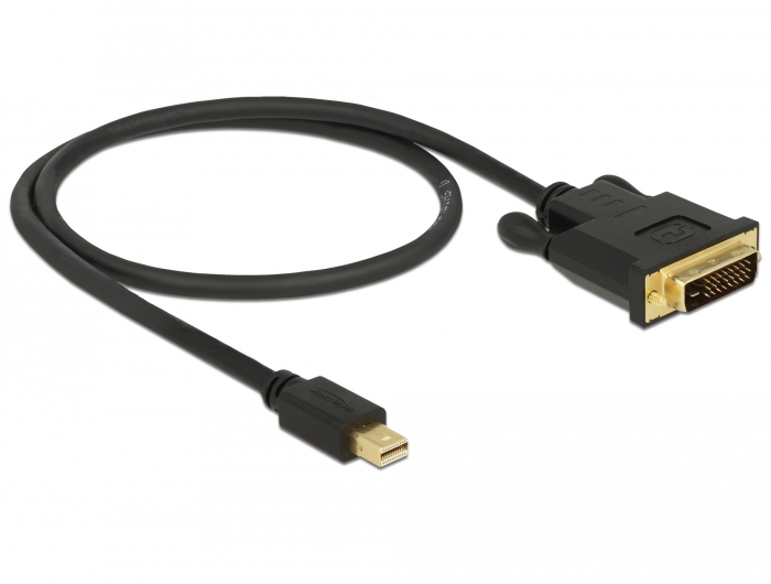 Kabel mini Displayport 1.1 Stecker an DVI 24+1 Stecker, schwarz, 0,5 m, Delock® [83987]