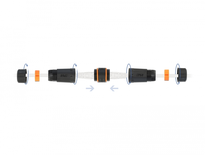 Kabelverbinder RJ45 Buchse zu RJ45 Buchse Cat.6A wasserfest, Delock® [86692]