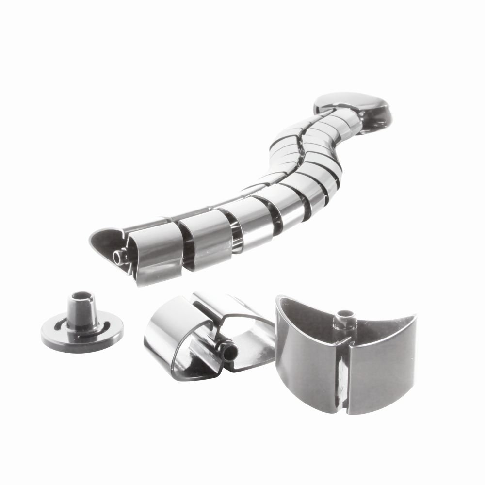 Flexibler Kabelkanal für den Schreibtisch, 720 x 75 mm (15 Gelenke), Silber, LogiLink® [KAB0064]