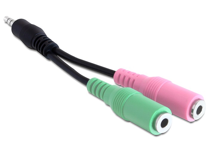 Adapter, Klinkenstecker 3,5mm an 2 x Klinkenbuchse, 3,5 mm, Delock® [65344]