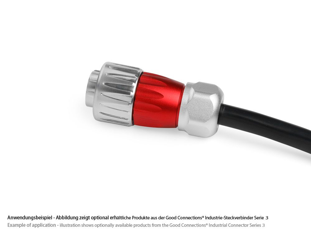 Industrie-Steckverbinder S3 - Power (4-Pin) Stecker mit Kabelverschraubung, Lötanschluss, Metall, M20, Bajonett, IP65/67, Good Connections®