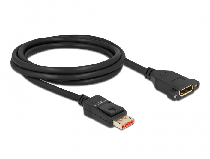 DisplayPort Verlängerungskabel zum Einbau 8K 60 Hz, schwarz, 2 m, Delock® [87097]