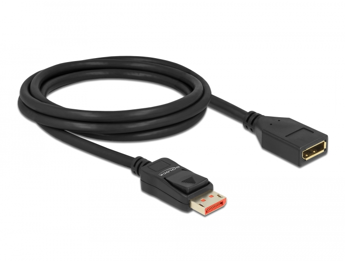 DisplayPort Verlängerungskabel 8K 60 Hz, schwarz, 2 m, Delock® [87071]