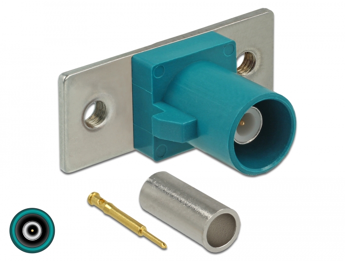 FAKRA Z Stecker Federpin zum Crimpen 2 vorgestanzte Löcher, Delock® [89796]