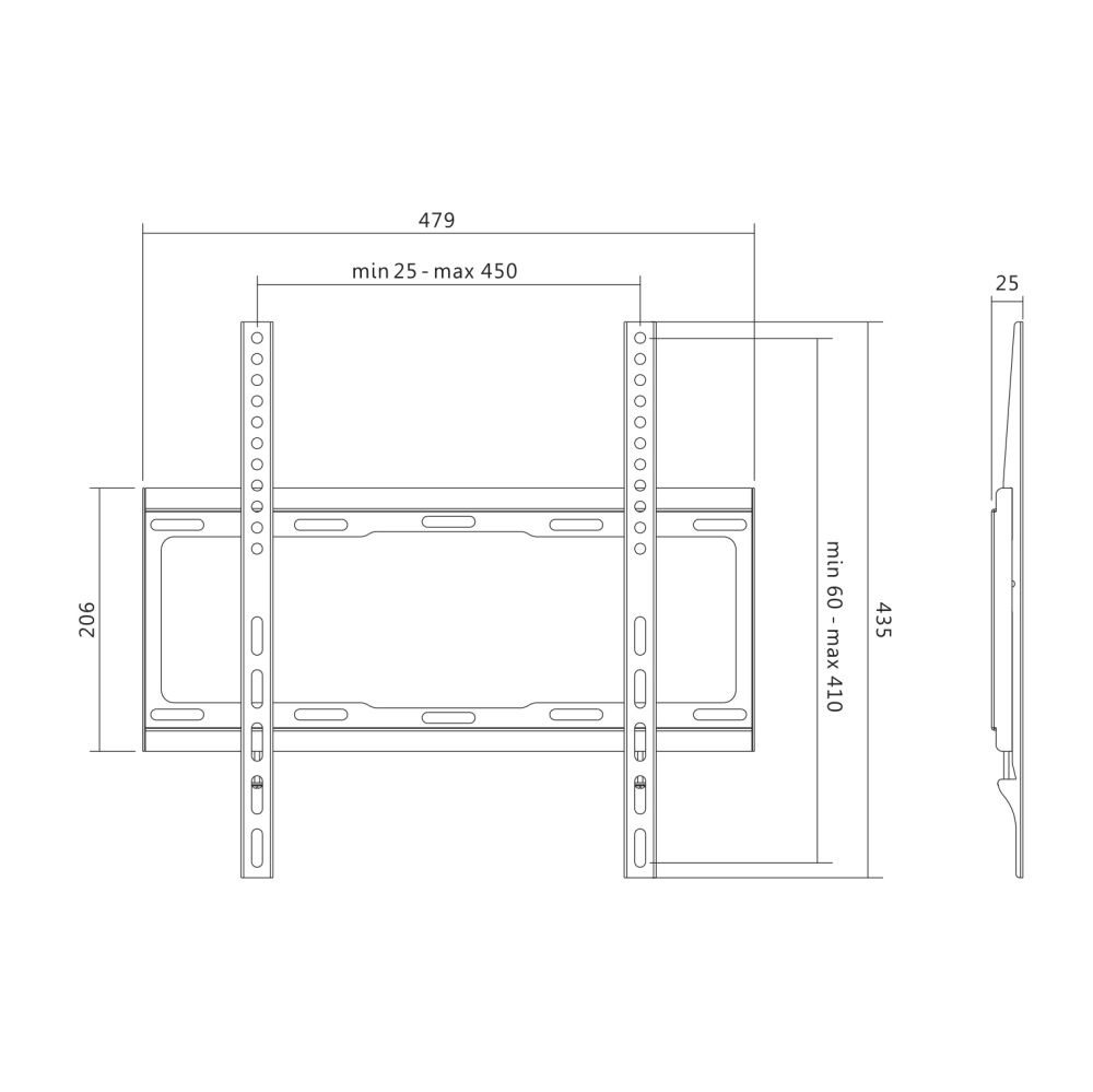 TV-Wandhalterung, 32"-55", Festmontage, max. 40 kg Belastung, LogiLink® [BP0011]