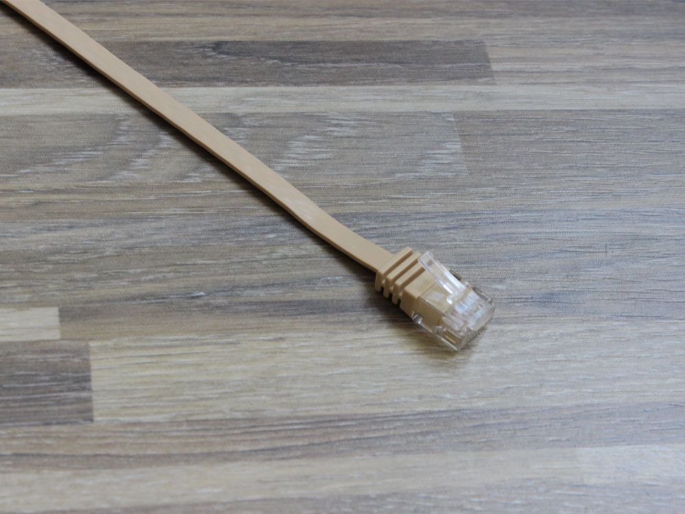 Patchkabel, Cat. 6, U/UTP, FLACHKABEL, 3m, hellbraun, Good Connections®