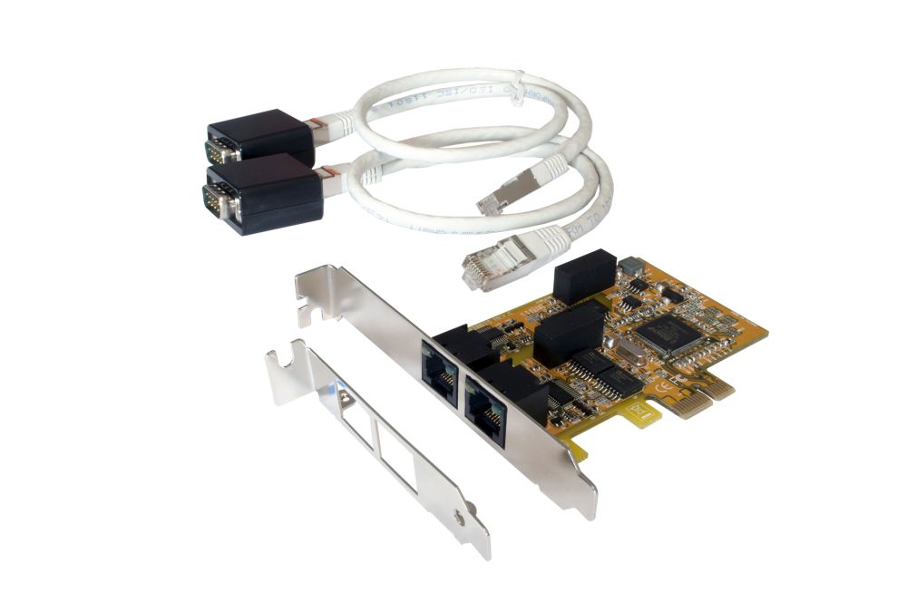 2S Seriell RS-232 PCIe Karte mit 4KV Optical Isolation und 15KV ESD Surge Protection, inkl. Low Profile Bügel, Exsys® [EX-44352IS-4K]