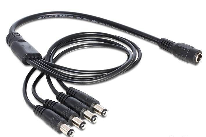 Adapterkabel, 1x Buchse an 4x Stecker, DC Verteiler 5,5 x 2,1 mm, Delock® [83287]