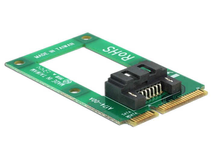 MiniPCIe Konverter mSATA full size an 1 x SATA 7 Pin Buchse, Delock® [95240]