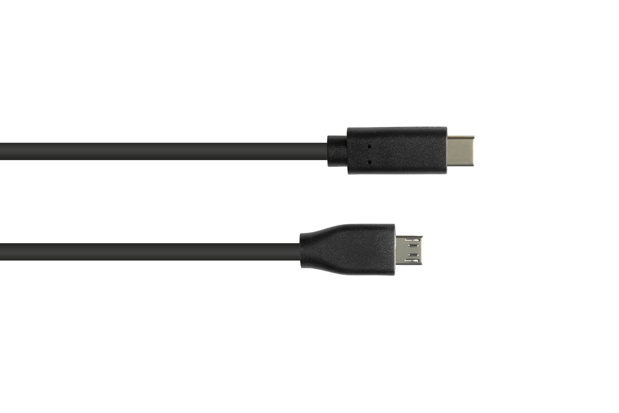 Anschlusskabel USB 2.0, USB 2.0 Micro B Stecker an USB-C™ Stecker , CU, schwarz, 3m, Good Connections®