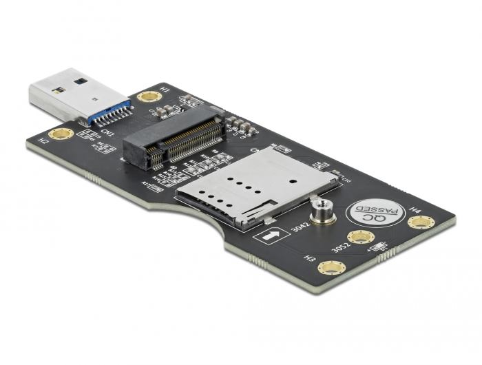 USB 3.0 Konverter Typ-A Stecker zu M.2 Key B mit SIM Slot , Delock® [63166]