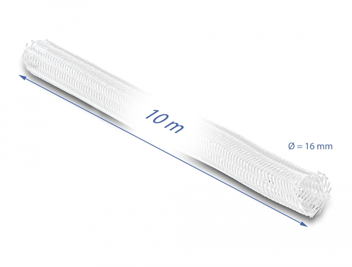 Geflechtschlauch selbstschließend 10 m x 16 mm weiß, Delock® [20814]