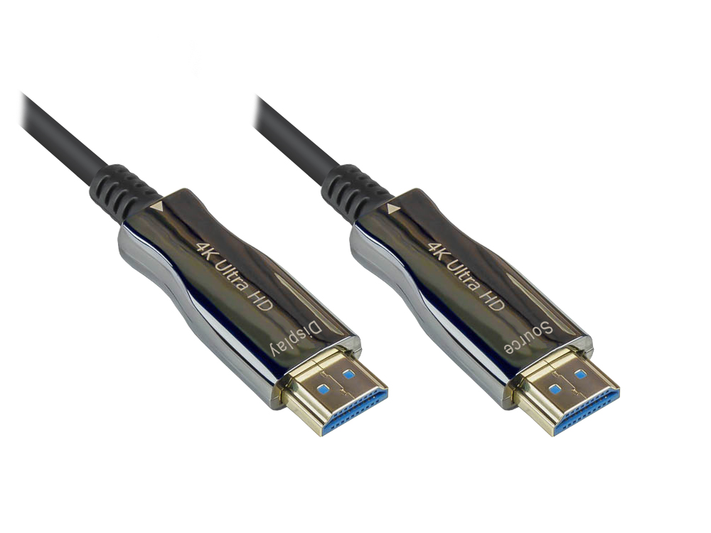 AOC Hybrid HDMI® 2.0 Anschlusskabel, 4K / UHD @60Hz, schwarz, 70m, PYTHON® Series