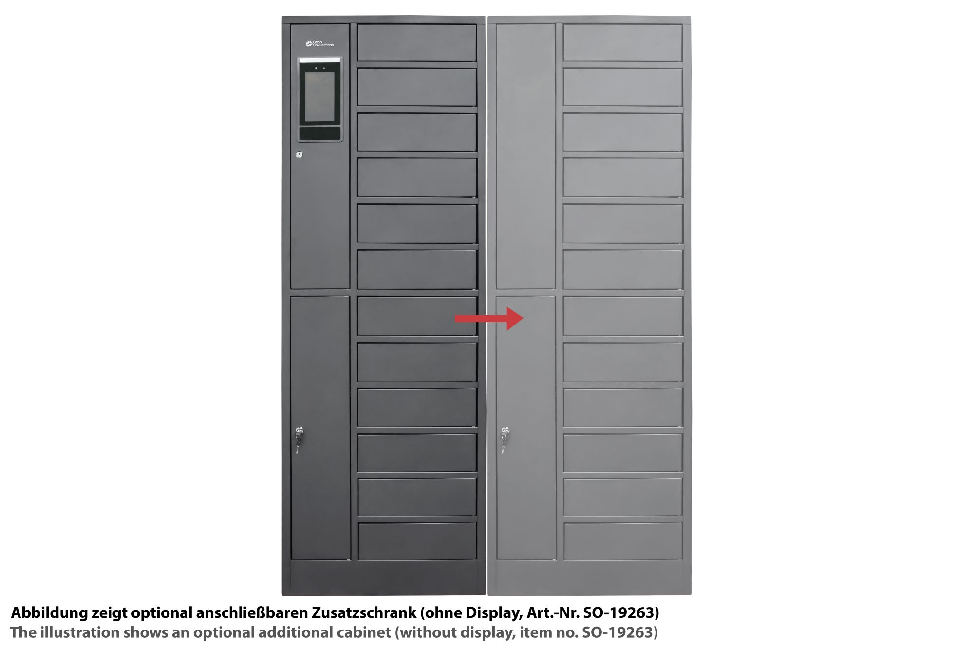 Ladespind / Ladeschrank mit 12x Schließfächern, 65W USB-C™ + 15W USB-A Ports