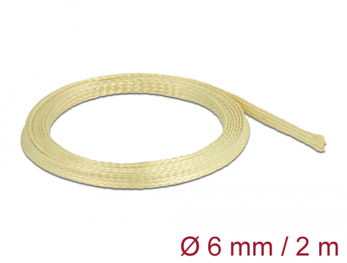 Geflechtschlauch aus Aramid Fasern 2 m x 6 mm, Delock® [20798]