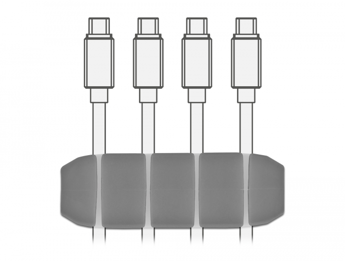 Kabelhalter mit 4 Durchführungen trapezförmig Set 4 Stück, Delock® [18330]