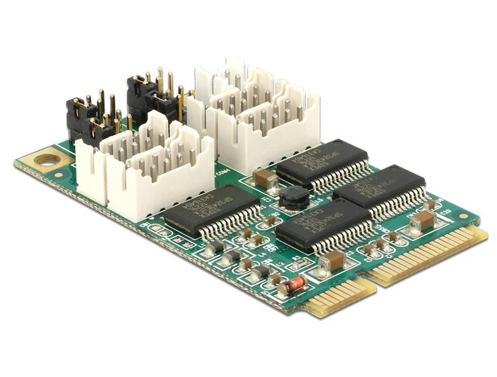 MiniPCI Express I/O PCIe full size RS-232 4x DB9 Stecker 921 Kb/s, Delock® [95244]