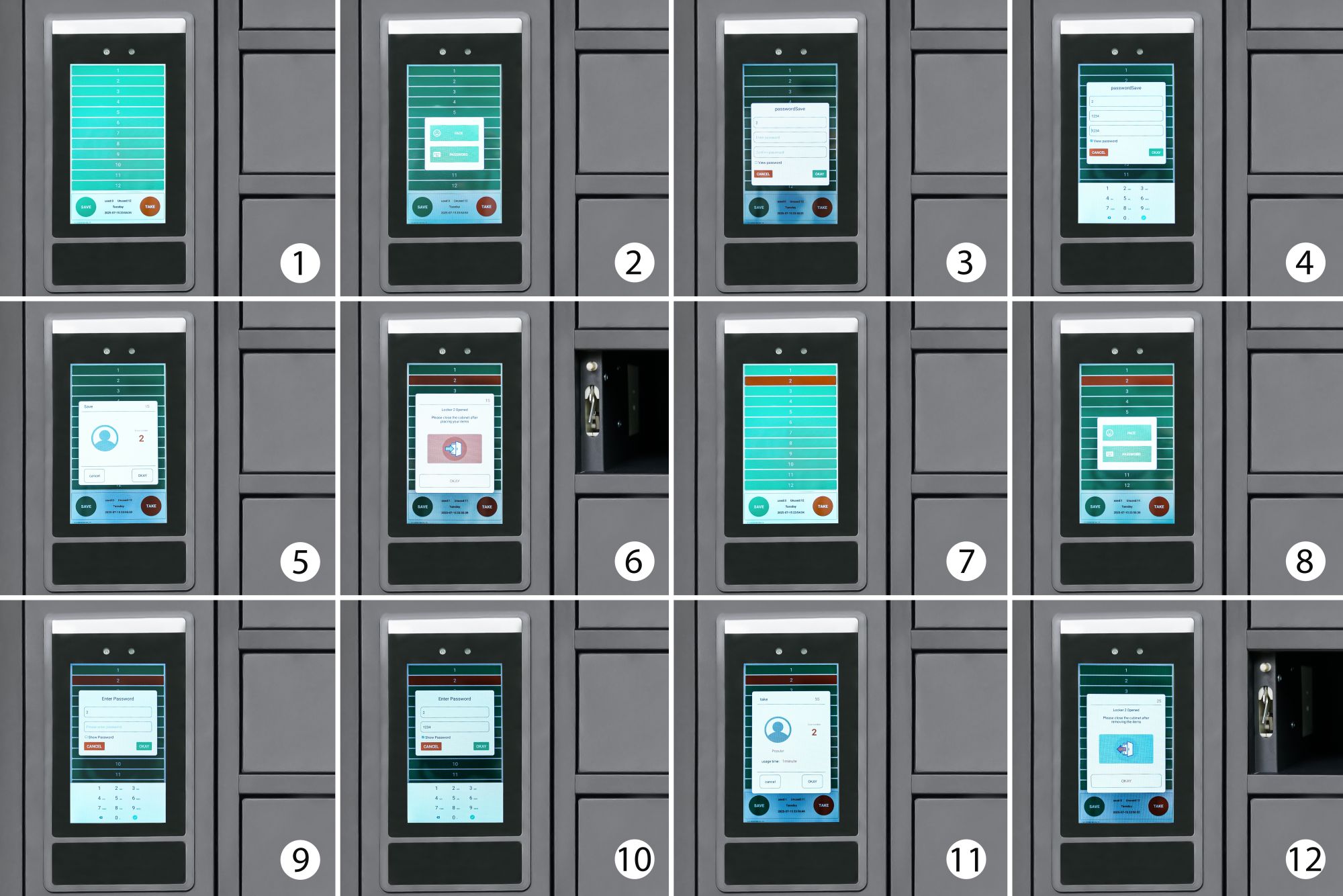 Ladespind / Ladeschrank mit 12x Schließfächern, 65W USB-C™ + 15W USB-A Ports